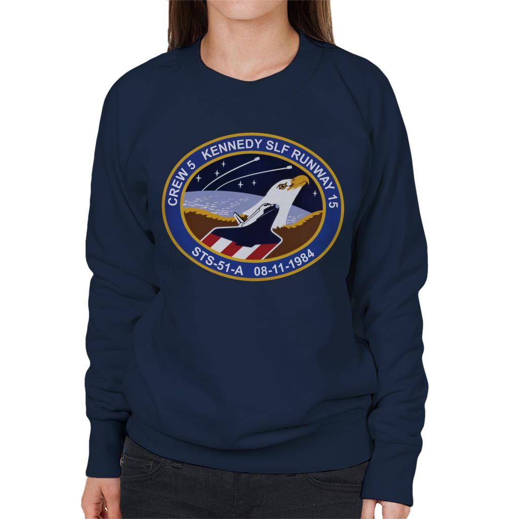 NASA STS 51 A Discovery Mission Badge Women's Sweatshirt-ALL + EVERY