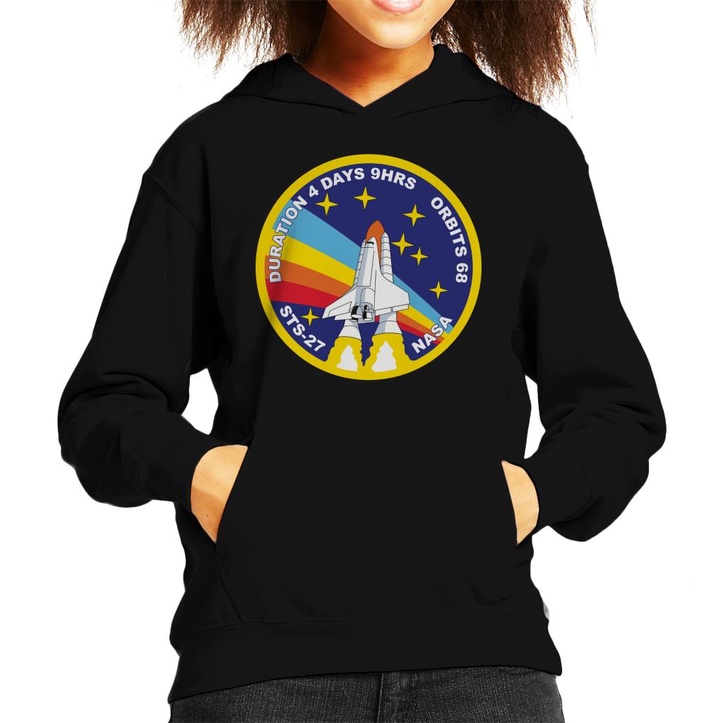 NASA STS 27 Atlantis Mission Badge Kids Hooded Sweatshirt-ALL + EVERY