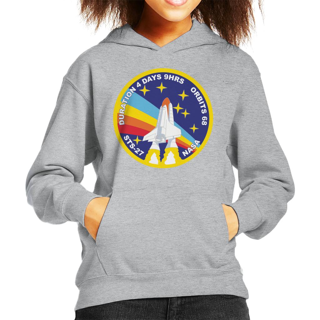 NASA STS 27 Atlantis Mission Badge Kids Hooded Sweatshirt-ALL + EVERY