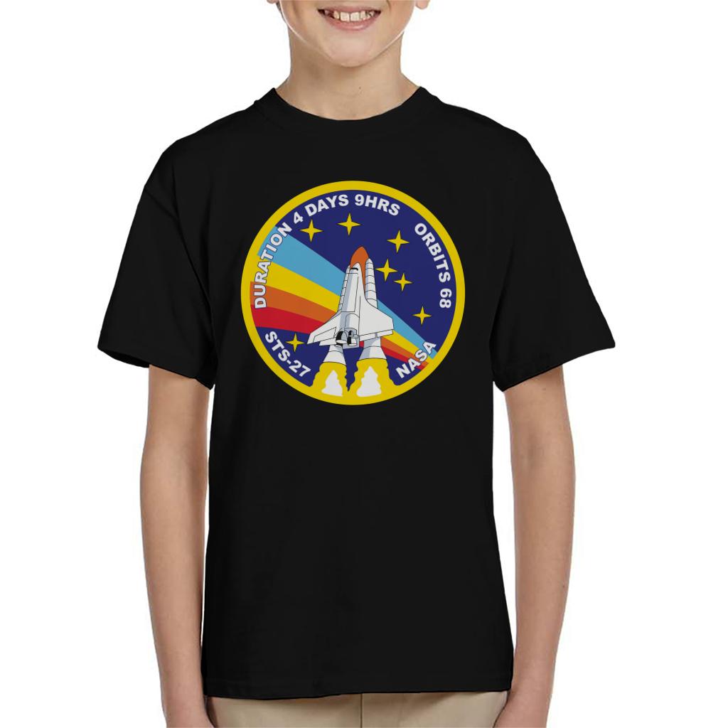 NASA STS 27 Atlantis Mission Badge Kids T-Shirt-ALL + EVERY