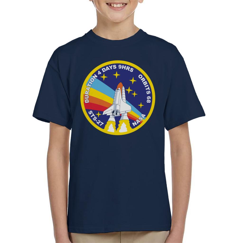 NASA STS 27 Atlantis Mission Badge Kids T-Shirt-ALL + EVERY