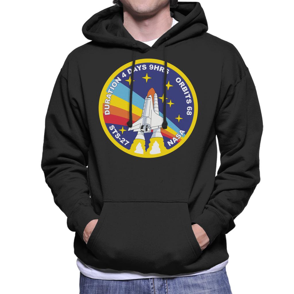 NASA STS 27 Atlantis Mission Badge Men's Hooded Sweatshirt-ALL + EVERY