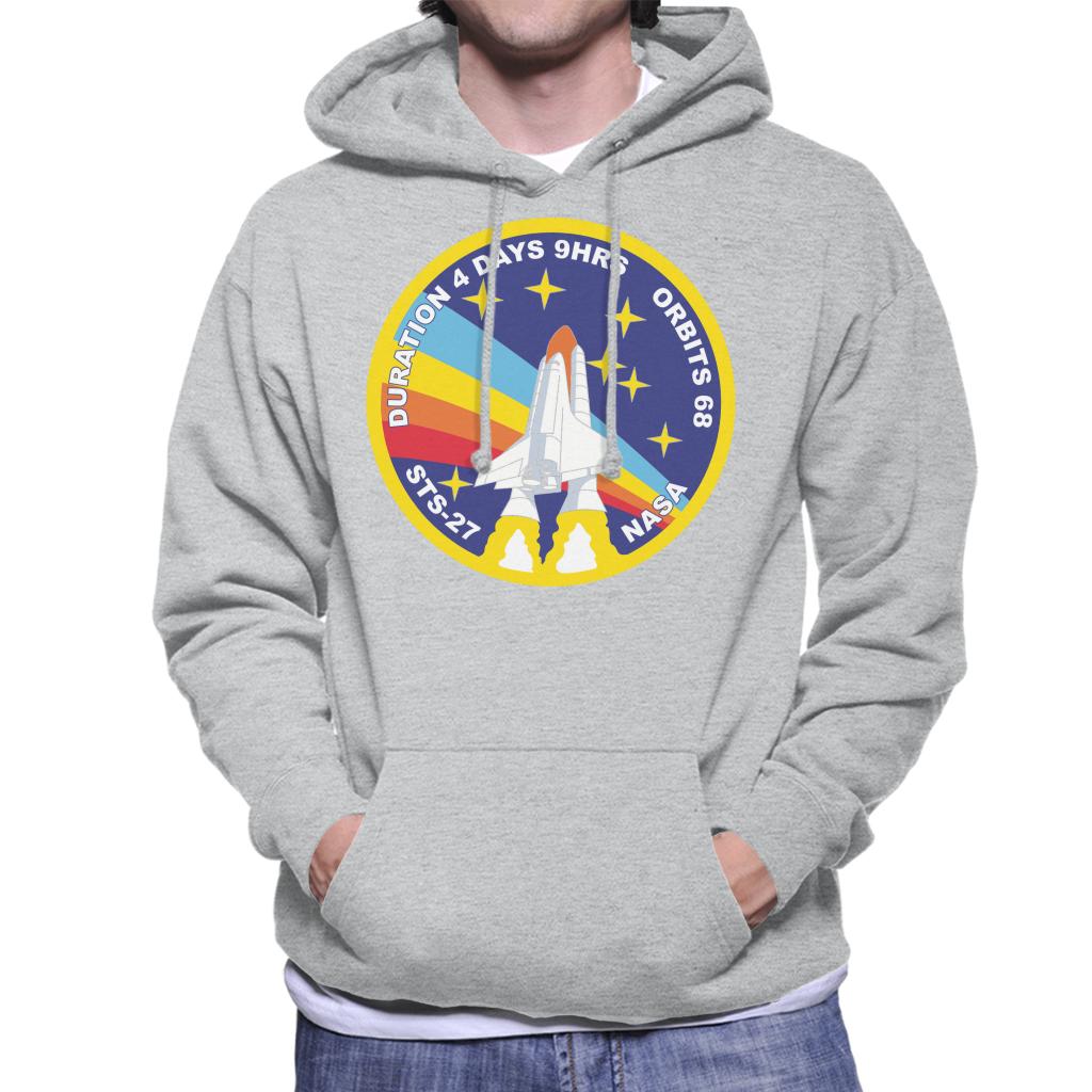 NASA STS 27 Atlantis Mission Badge Men's Hooded Sweatshirt-ALL + EVERY