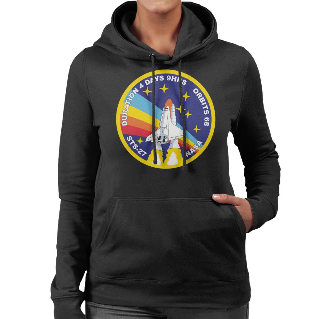 NASA STS 27 Atlantis Mission Badge Women's Hooded Sweatshirt-ALL + EVERY