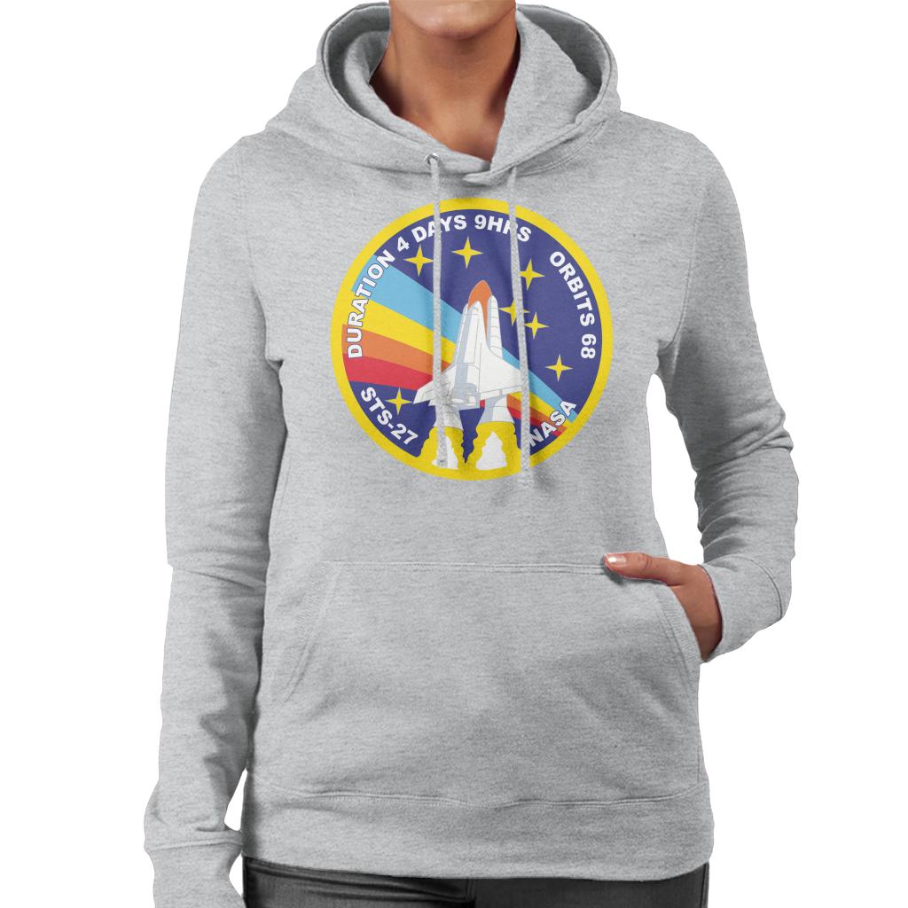 NASA STS 27 Atlantis Mission Badge Women's Hooded Sweatshirt-ALL + EVERY