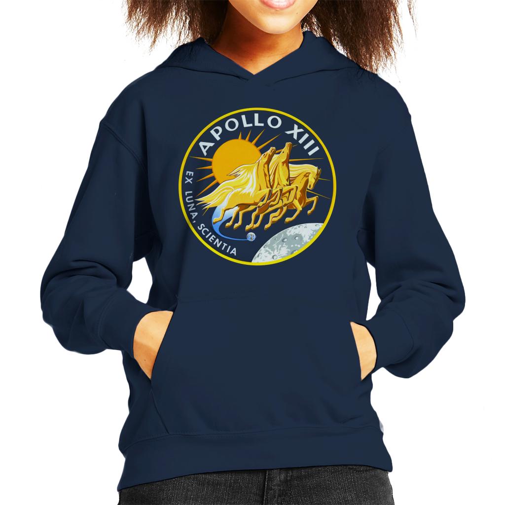 NASA Apollo 13 Mission Badge Kids Hooded Sweatshirt-ALL + EVERY