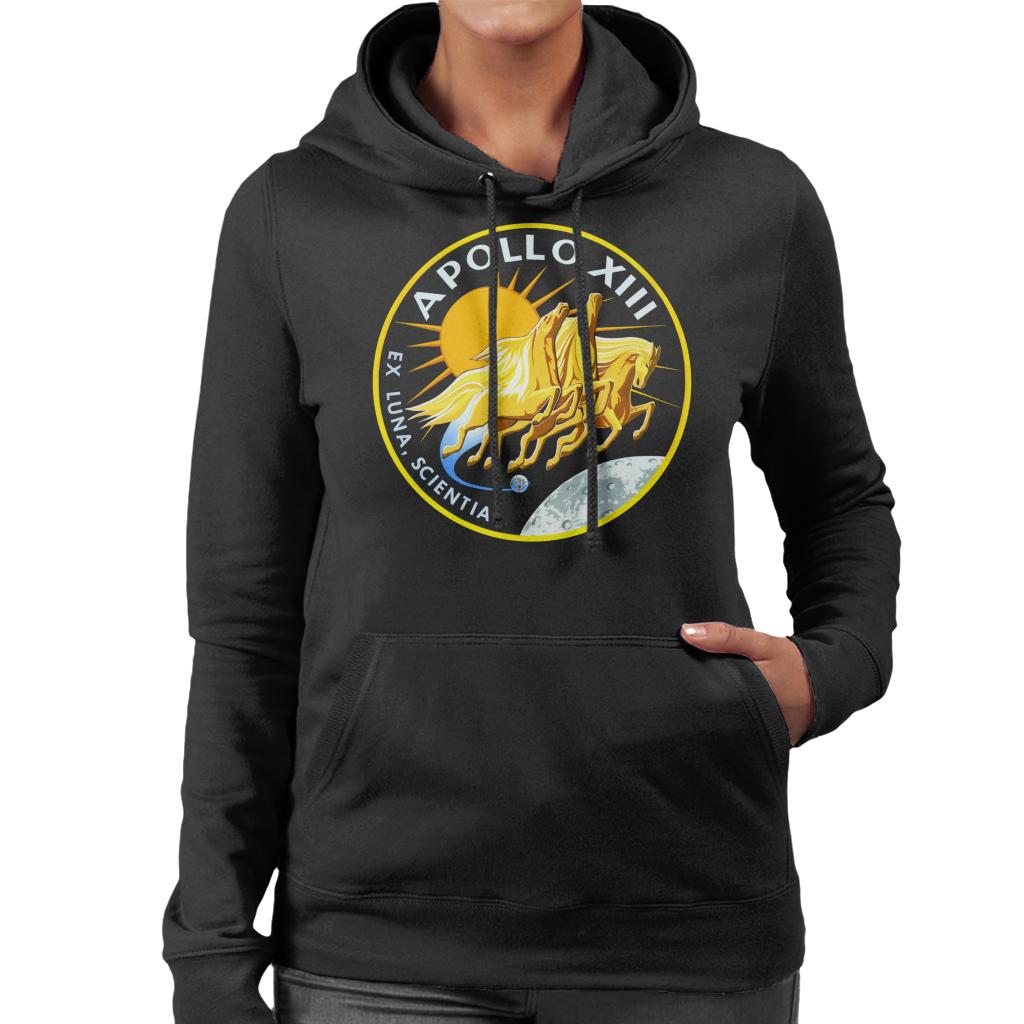 NASA Apollo 13 Mission Badge Women's Hooded Sweatshirt-ALL + EVERY