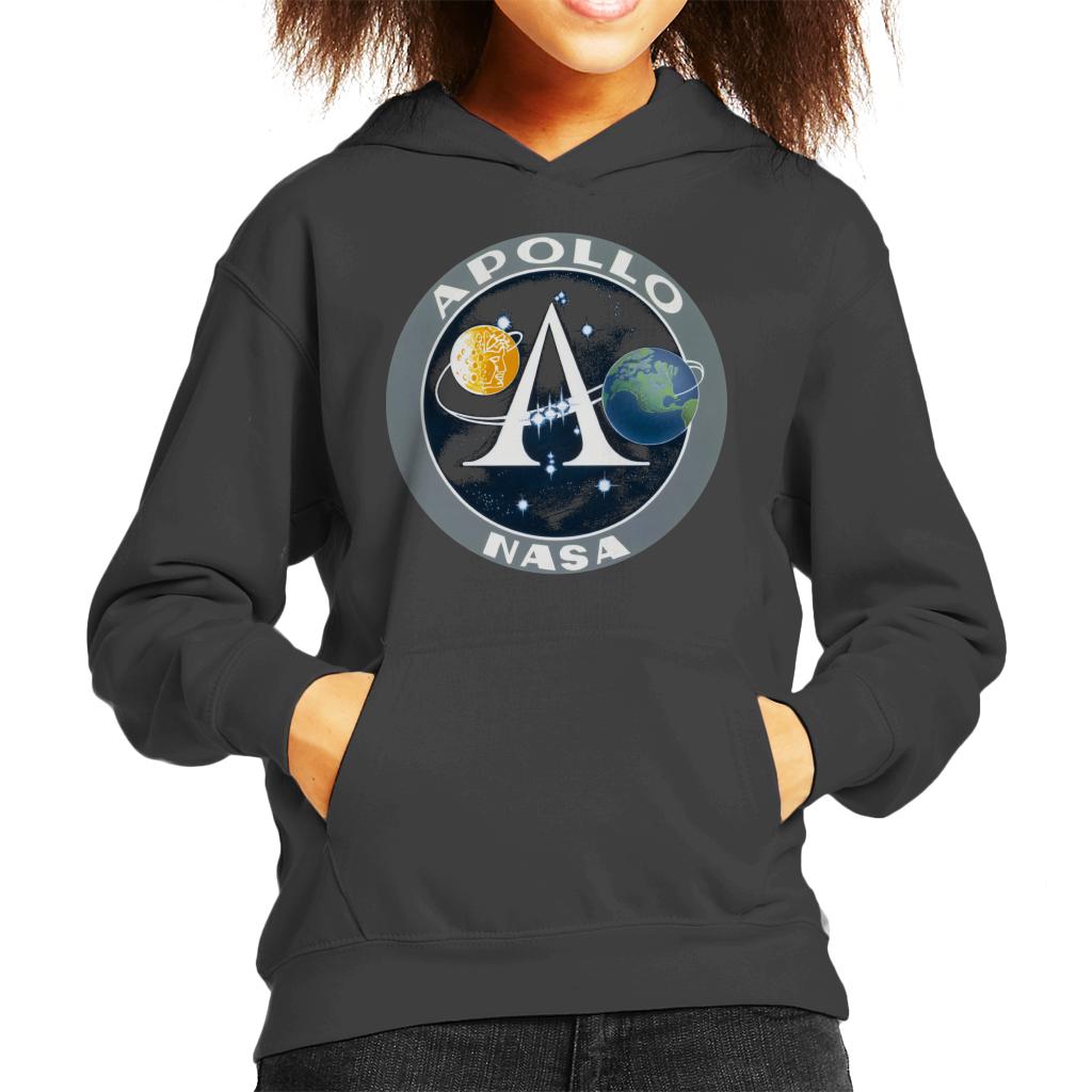 NASA Apollo Program Logo Badge Kids Hooded Sweatshirt-ALL + EVERY