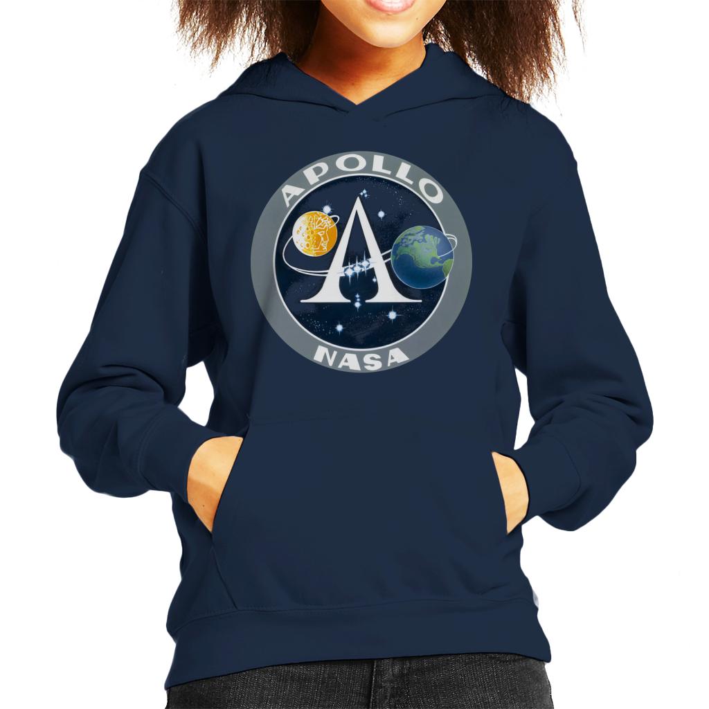 NASA Apollo Program Logo Badge Kids Hooded Sweatshirt-ALL + EVERY