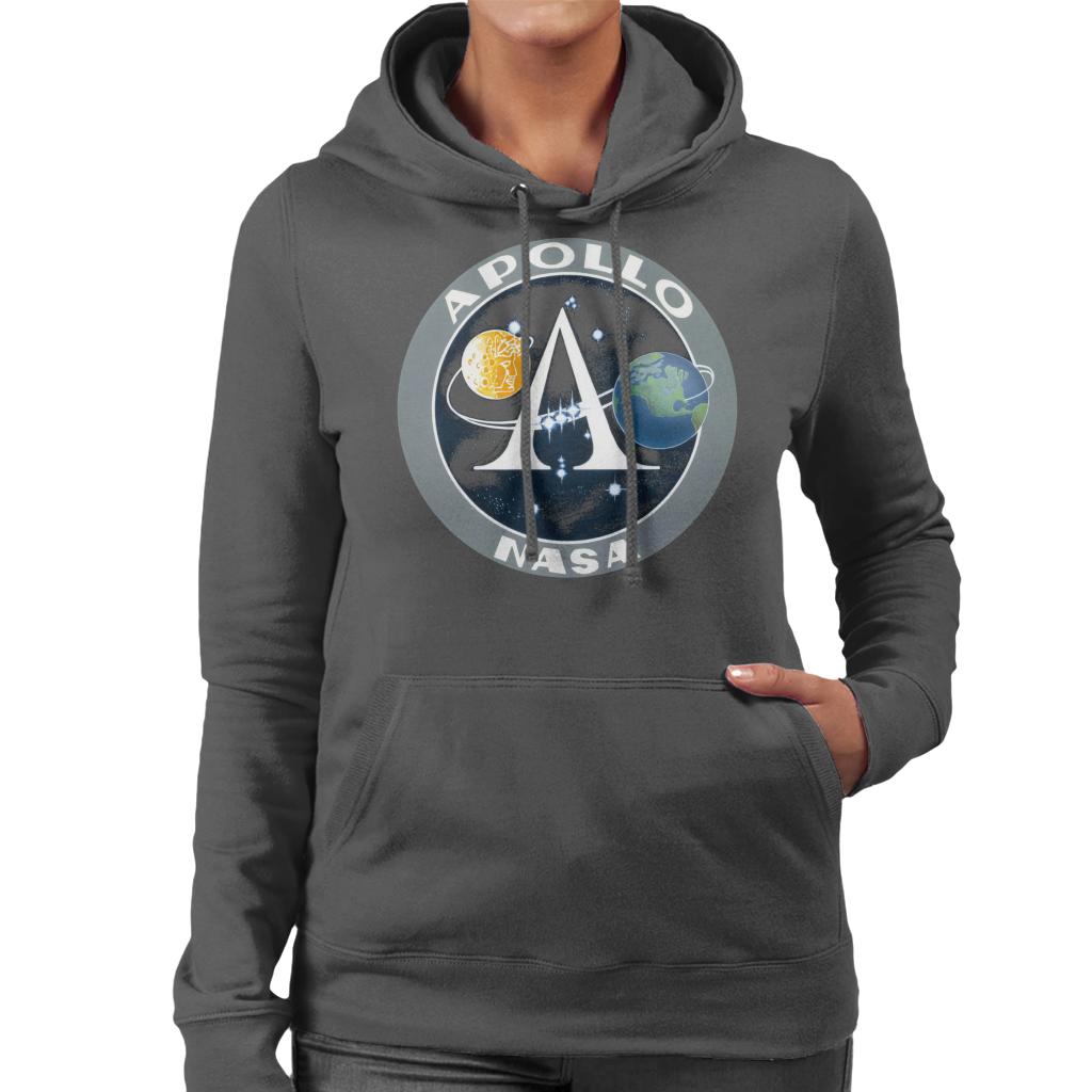 NASA Apollo Program Logo Badge Women's Hooded Sweatshirt-ALL + EVERY