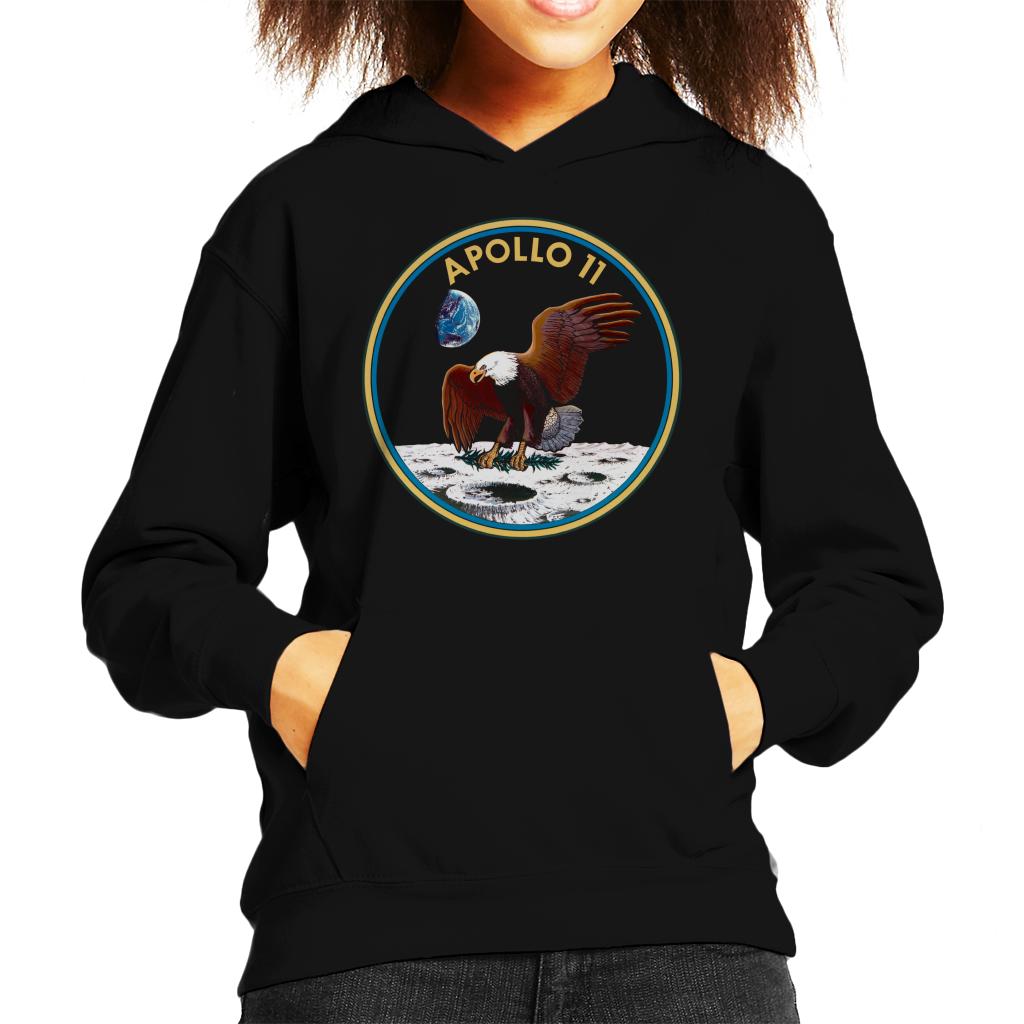 NASA Apollo 11 Mission Badge Kids Hooded Sweatshirt-ALL + EVERY