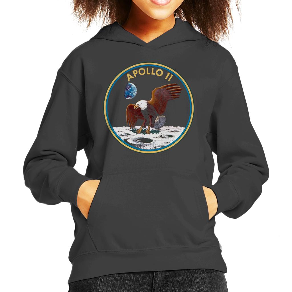 NASA Apollo 11 Mission Badge Kids Hooded Sweatshirt-ALL + EVERY