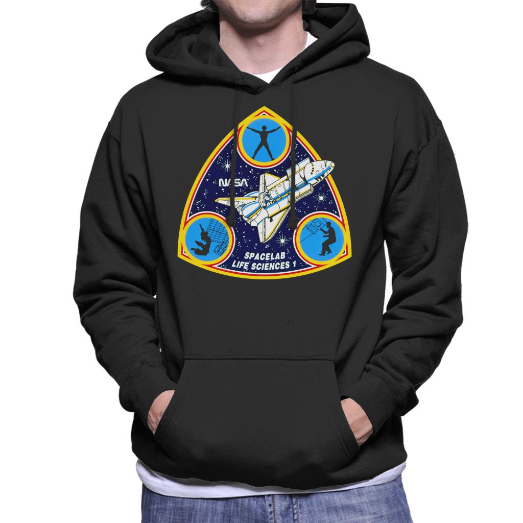 NASA Spacelab Life Sciences 1 Mission Badge Men's Hooded Sweatshirt-ALL + EVERY