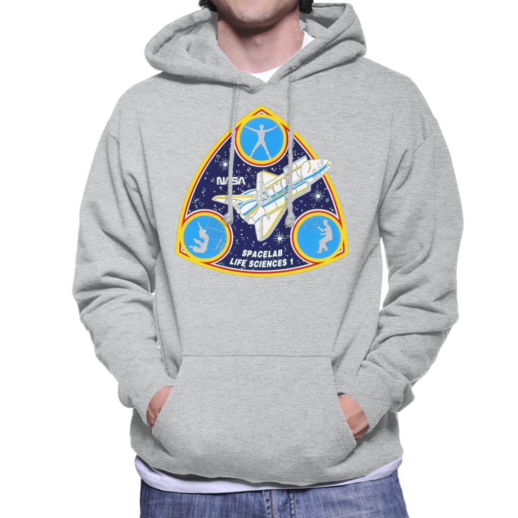 NASA Spacelab Life Sciences 1 Mission Badge Men's Hooded Sweatshirt-ALL + EVERY