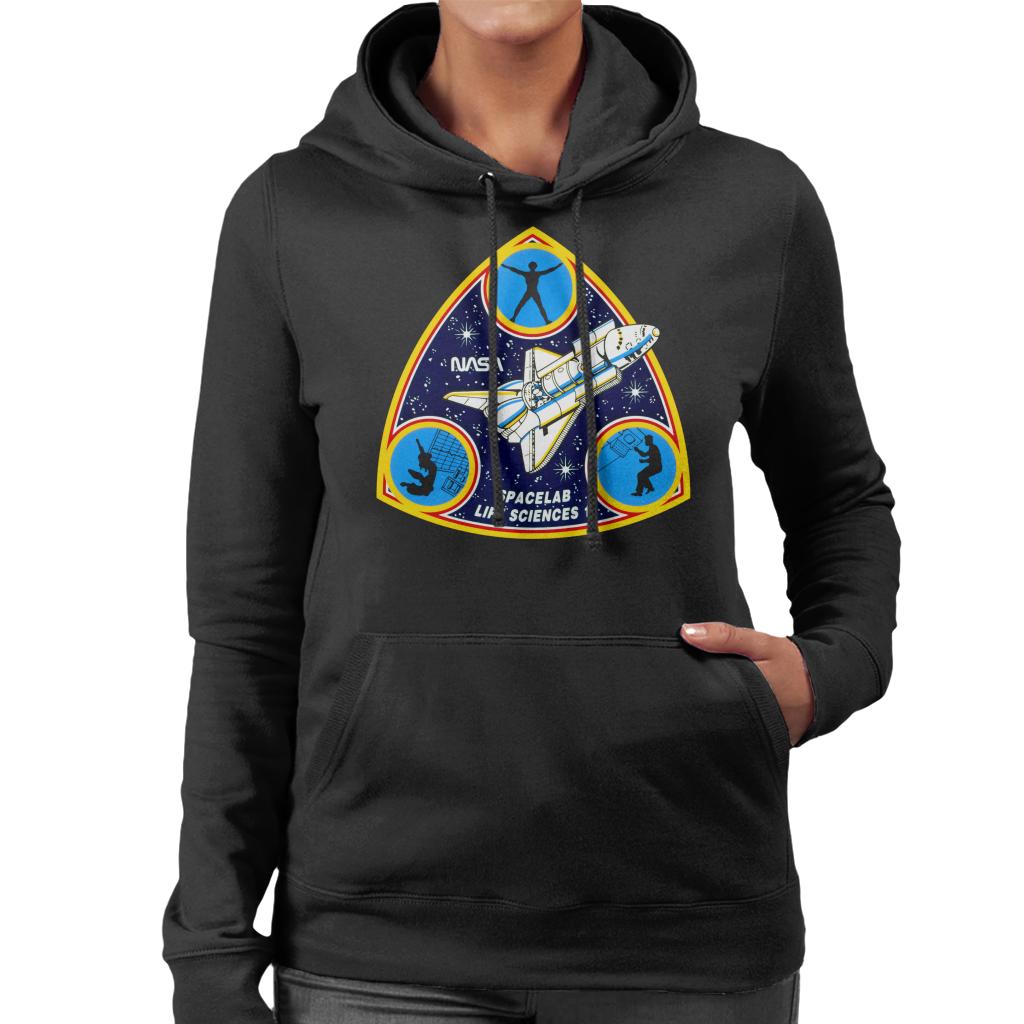 NASA Spacelab Life Sciences 1 Mission Badge Women's Hooded Sweatshirt-ALL + EVERY