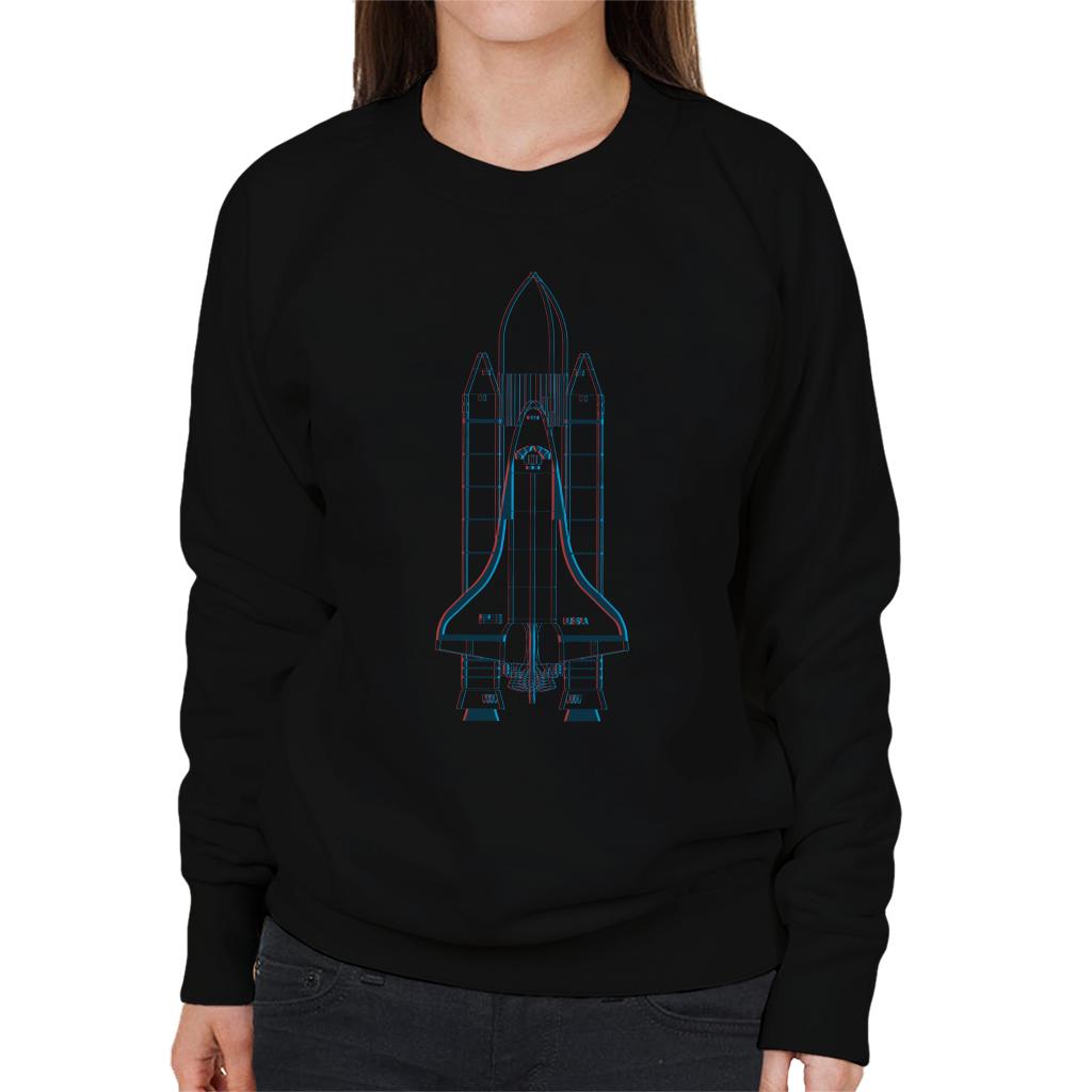 NASA Space Shuttle Enterprise 3D Effect Women's Sweatshirt-ALL + EVERY