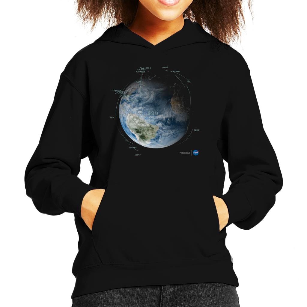 NASA Satellite Orbit Paths Kid's Hooded Sweatshirt-ALL + EVERY