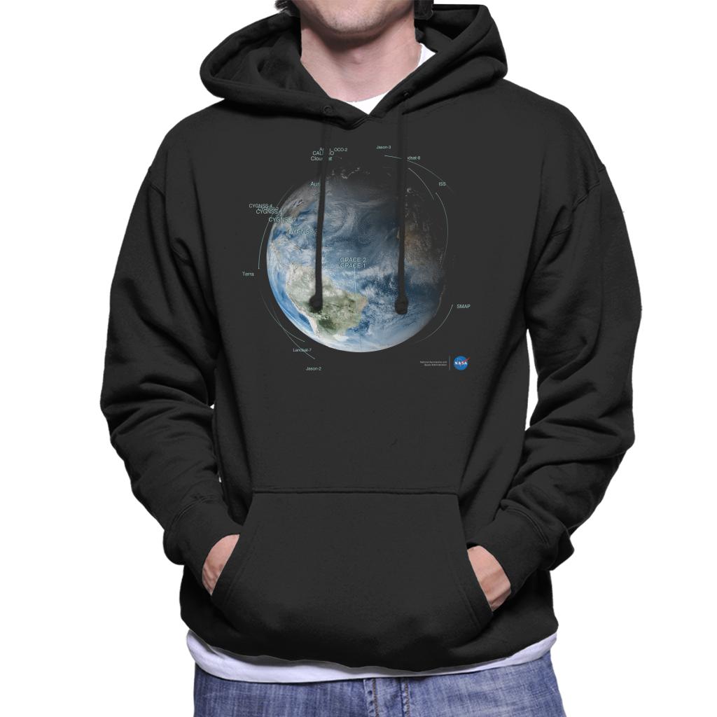 NASA Satellite Orbit Paths Men's Hooded Sweatshirt-ALL + EVERY