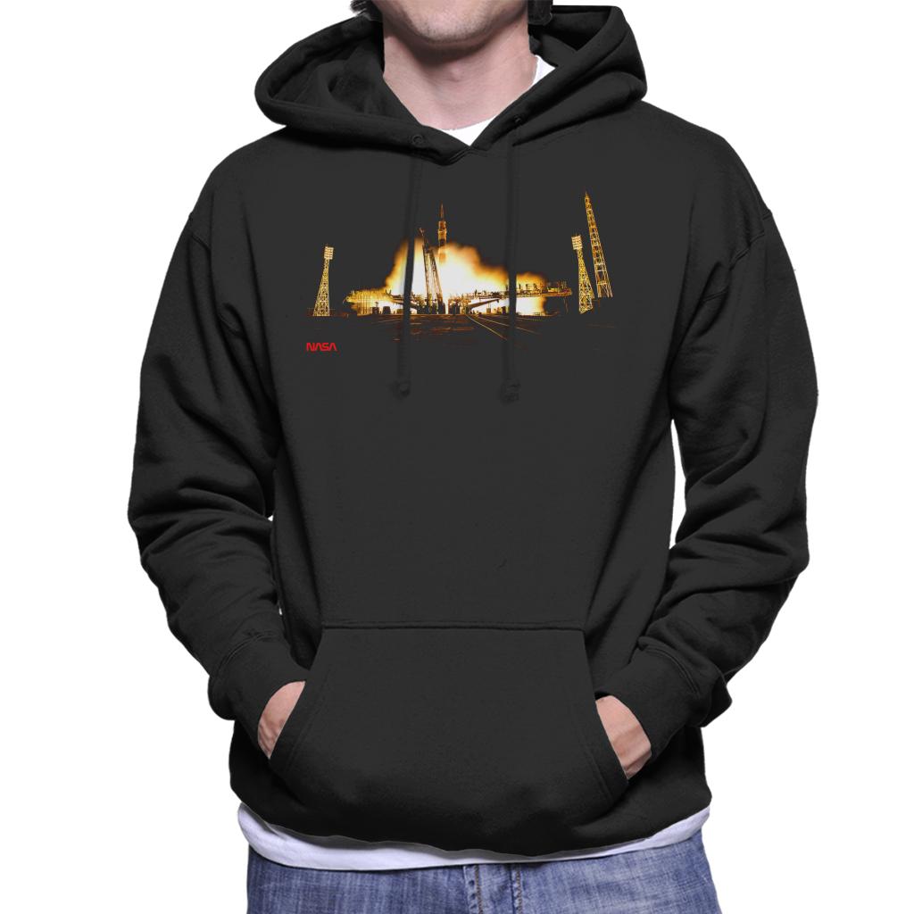 NASA Soyuz Rocket Launch Shot Men's Hooded Sweatshirt-ALL + EVERY