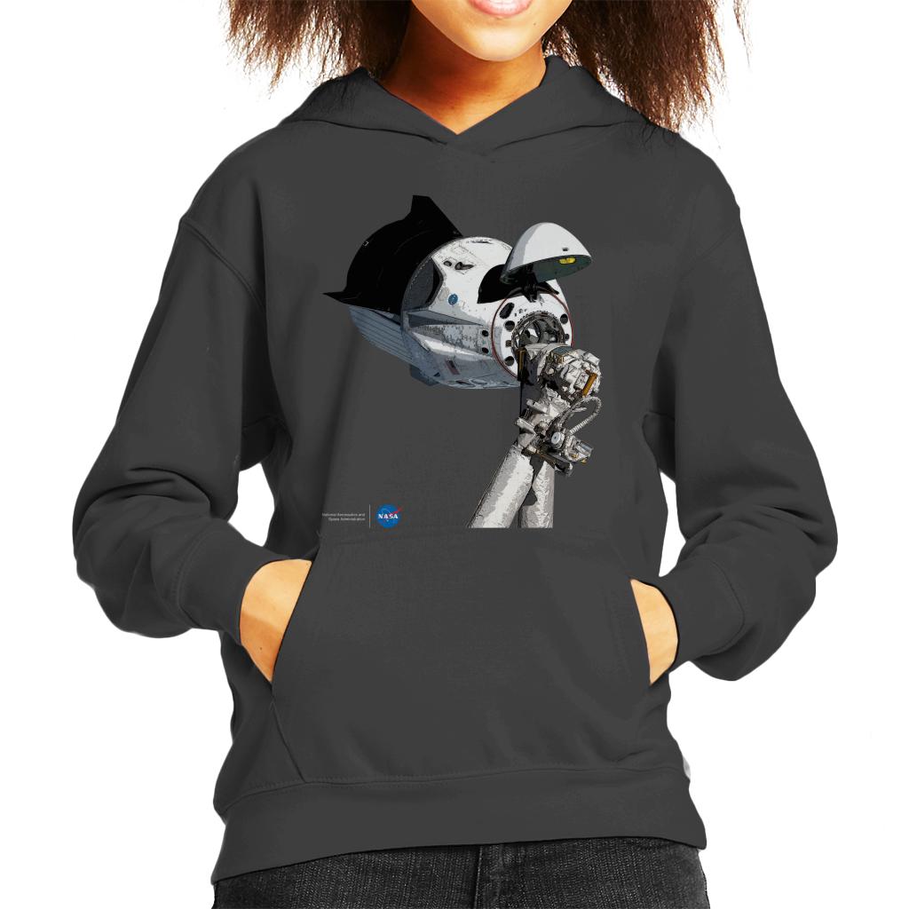 NASA SpaceX Dragon Capsule At The ISS Kid's Hooded Sweatshirt-ALL + EVERY