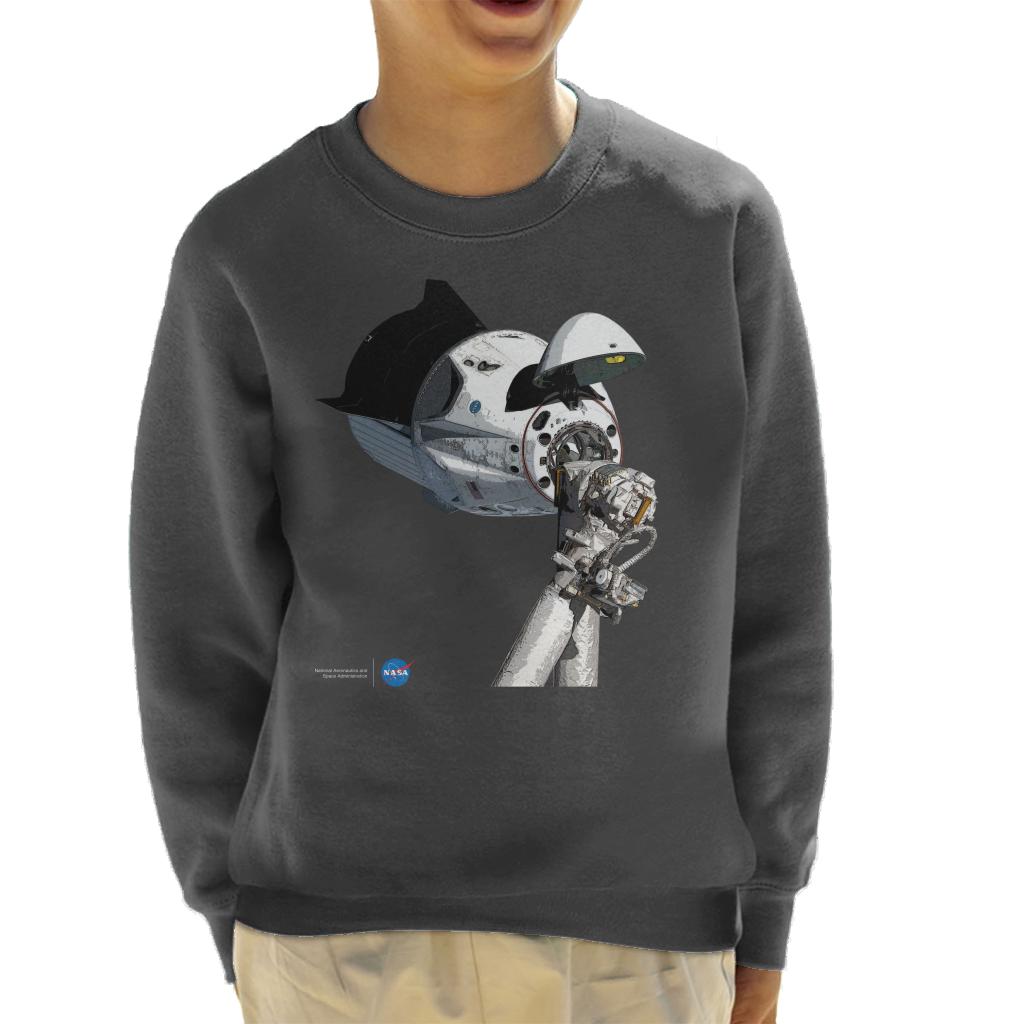 NASA SpaceX Dragon Capsule At The ISS Kid's Sweatshirt-ALL + EVERY