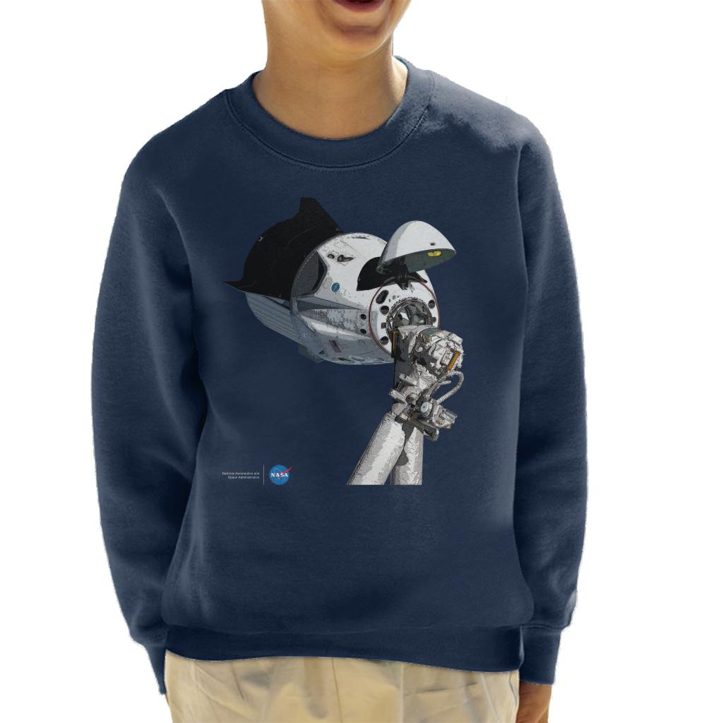 NASA SpaceX Dragon Capsule At The ISS Kid's Sweatshirt-ALL + EVERY