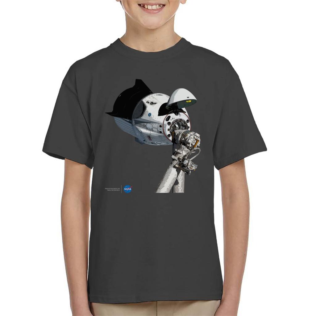 NASA SpaceX Dragon Capsule At The ISS Kid's T-Shirt-ALL + EVERY