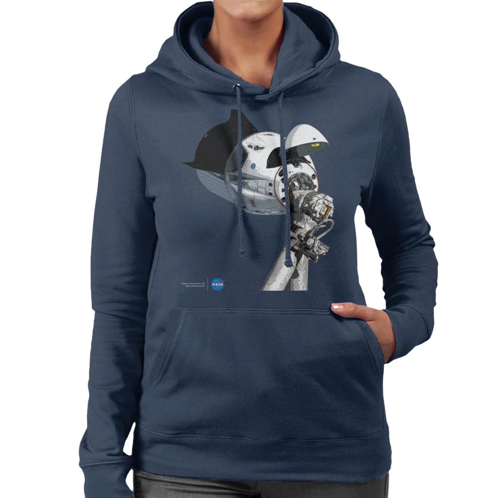 NASA SpaceX Dragon Capsule At The ISS Women's Hooded Sweatshirt-ALL + EVERY