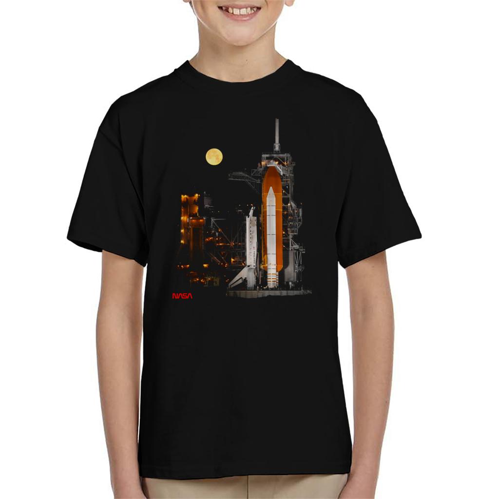 NASA STS 110 Discovery Shuttle At Launch Pad Kid's T-Shirt-ALL + EVERY