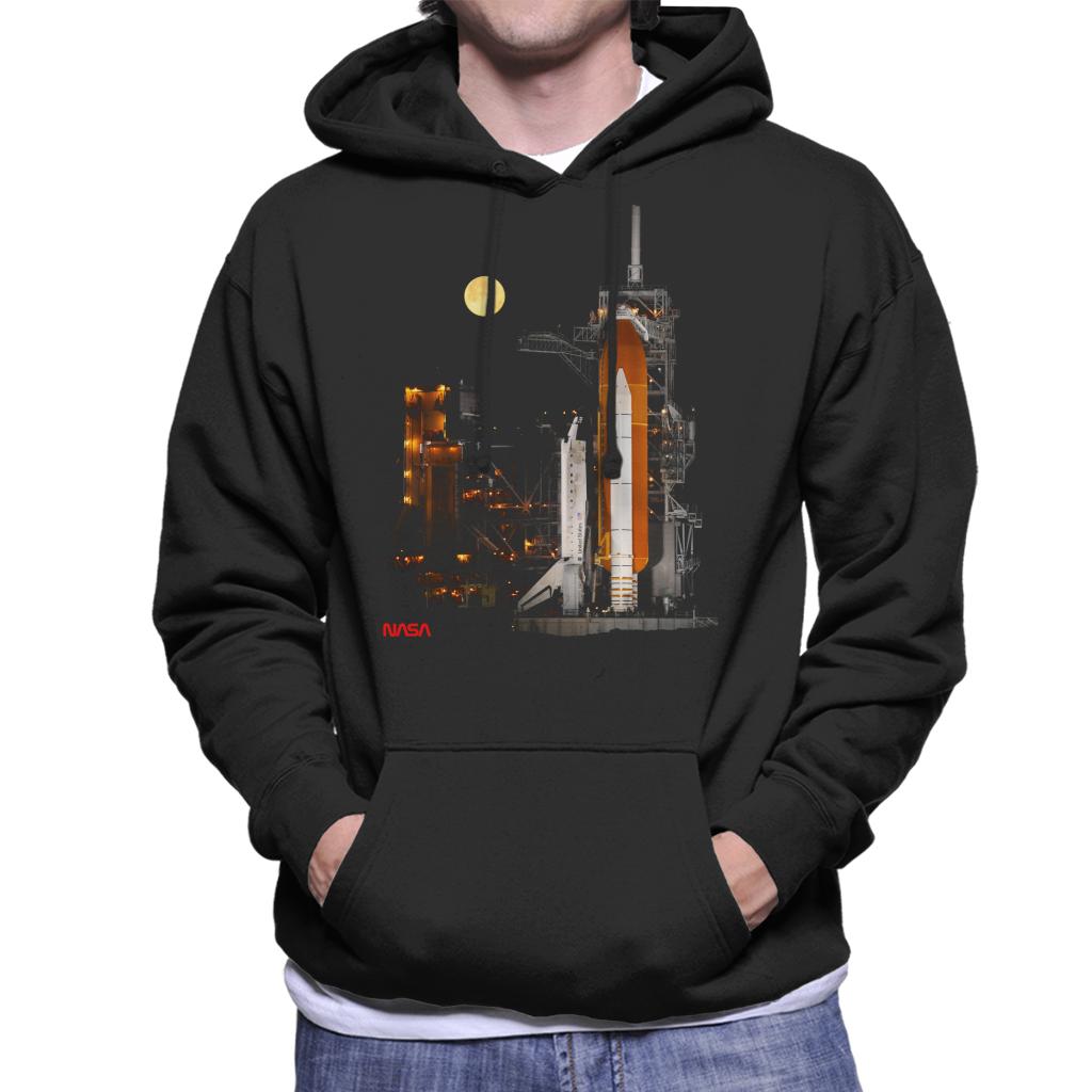 NASA STS 110 Discovery Shuttle At Launch Pad Men's Hooded Sweatshirt-ALL + EVERY