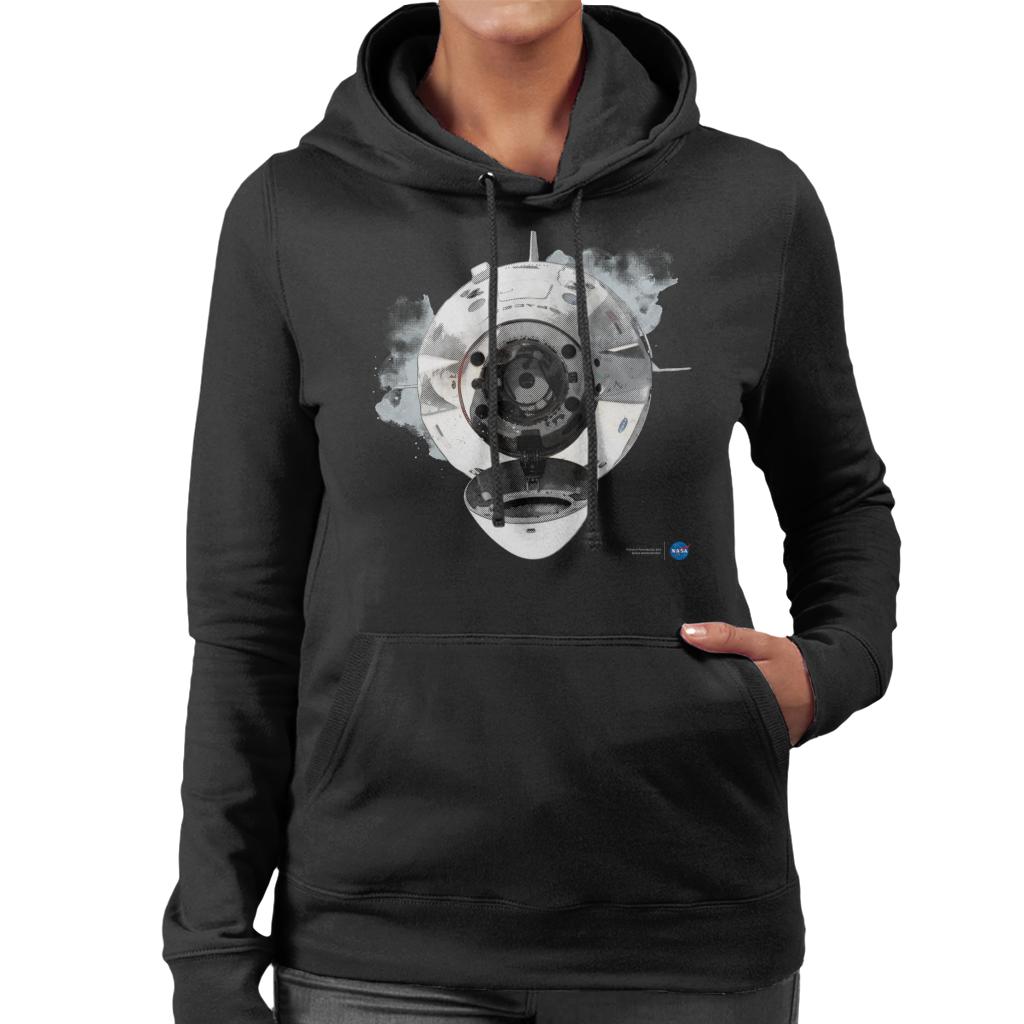 NASA SpaceX Dragon Capsule Docking Women's Hooded Sweatshirt-ALL + EVERY