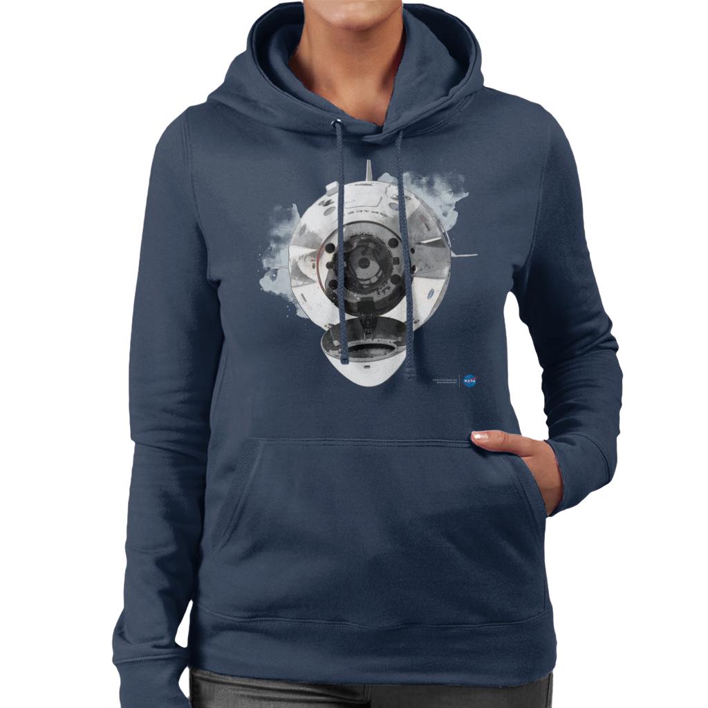 NASA SpaceX Dragon Capsule Docking Women's Hooded Sweatshirt-ALL + EVERY