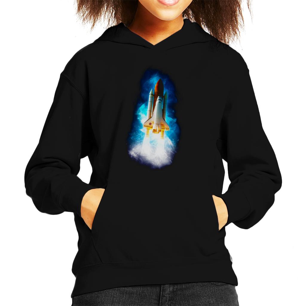 NASA Atlantis Launch Stellar Effect Kid's Hooded Sweatshirt-ALL + EVERY