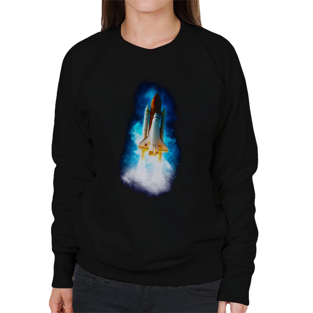 NASA Atlantis Launch Stellar Effect Women's Sweatshirt-ALL + EVERY