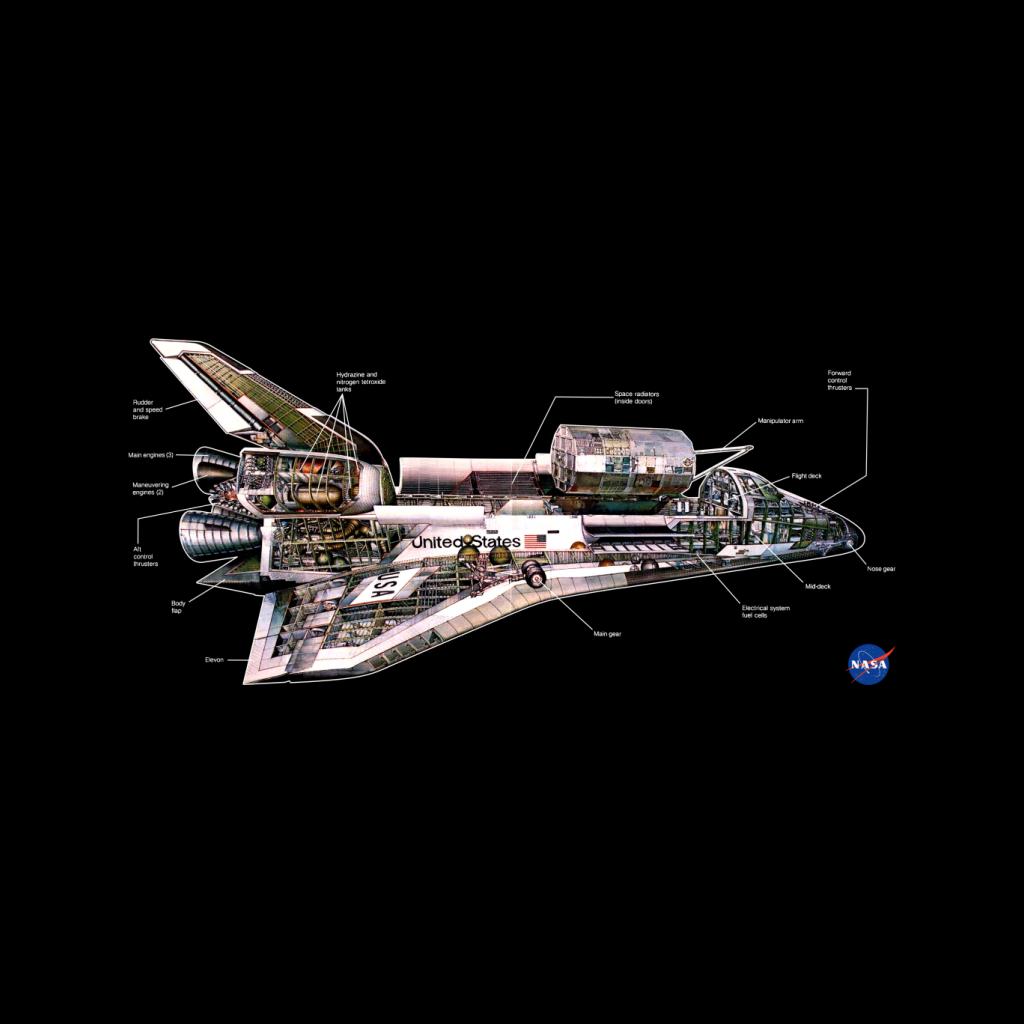 NASA Space Shuttle Schematic Diagram Kid's Sweatshirt-ALL + EVERY