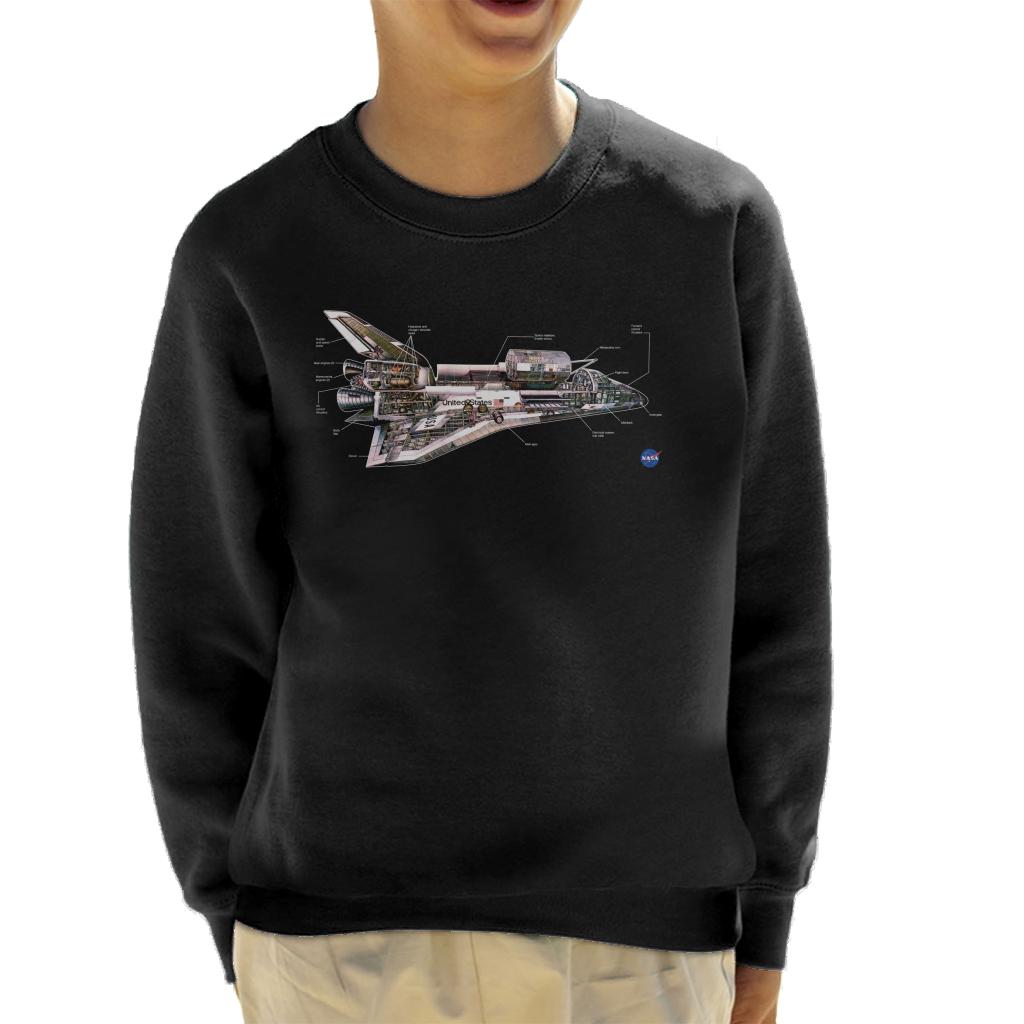 NASA Space Shuttle Schematic Diagram Kid's Sweatshirt-ALL + EVERY