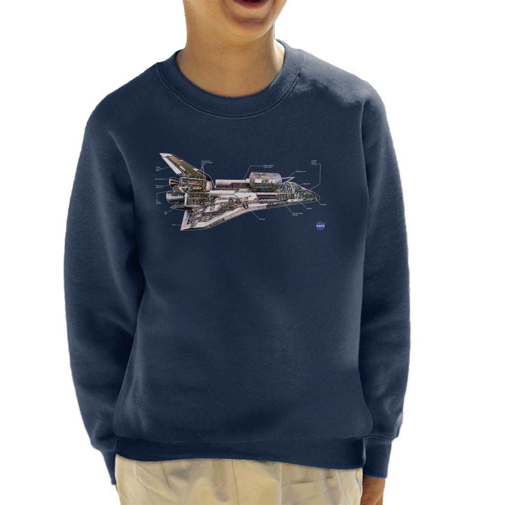 NASA Space Shuttle Schematic Diagram Kid's Sweatshirt-ALL + EVERY