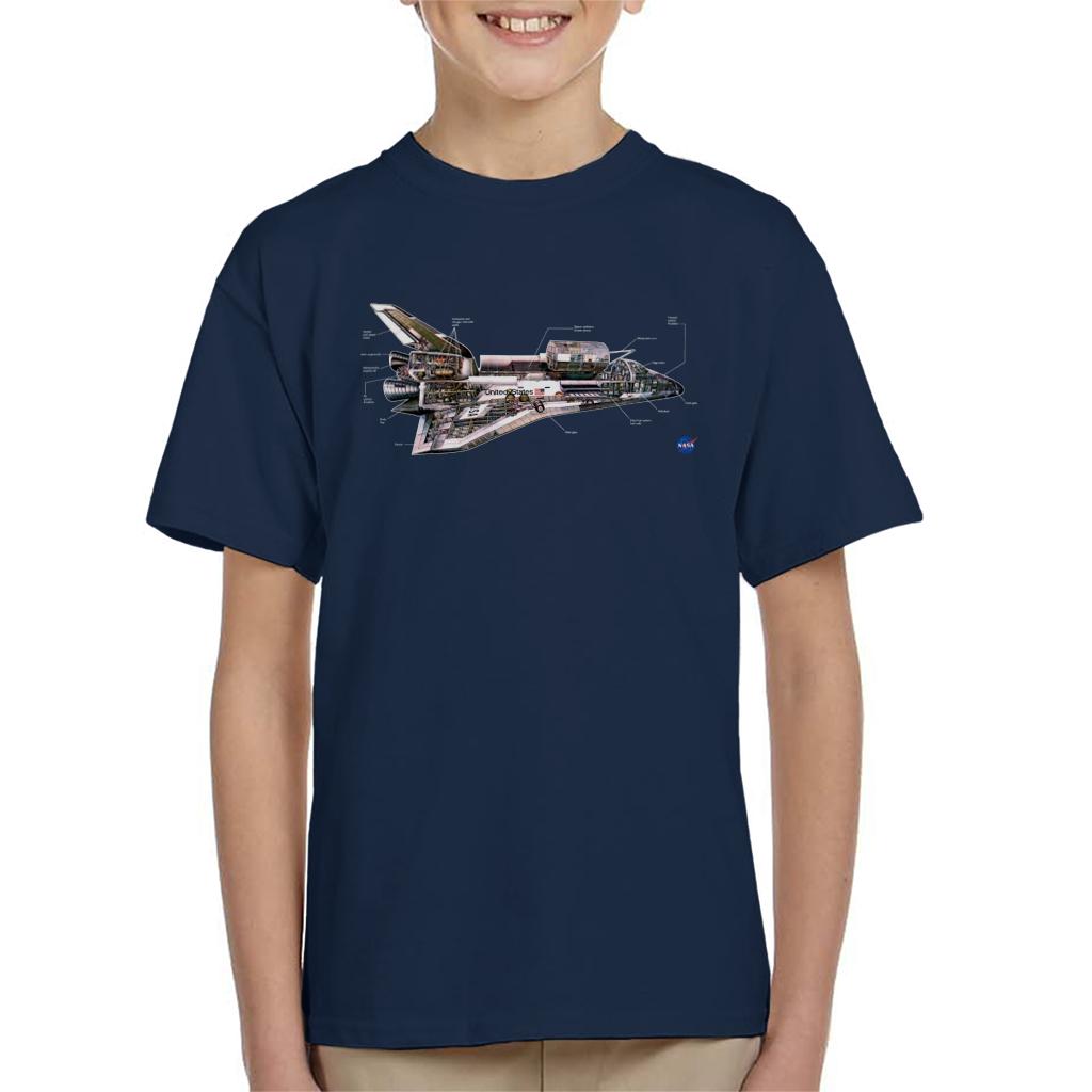 NASA Space Shuttle Schematic Diagram Kid's T-Shirt-ALL + EVERY