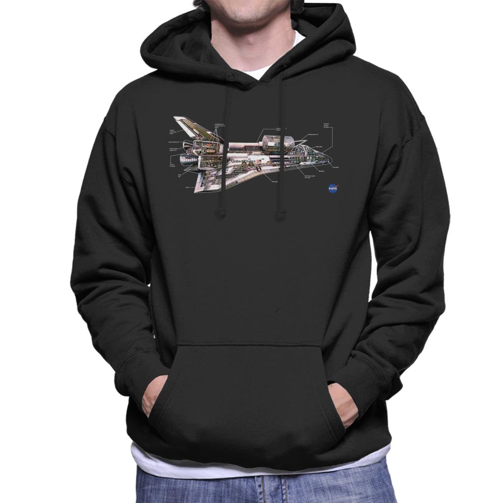 NASA Space Shuttle Schematic Diagram Men's Hooded Sweatshirt-ALL + EVERY