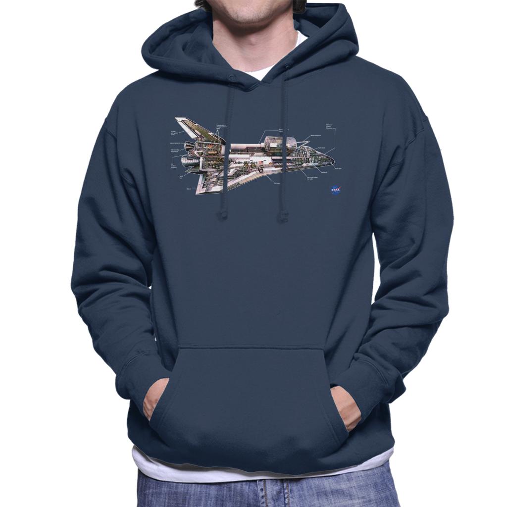 NASA Space Shuttle Schematic Diagram Men's Hooded Sweatshirt-ALL + EVERY