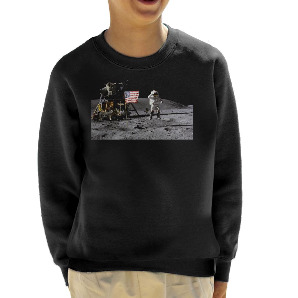 NASA John Young Moon Landing Salute Kids Sweatshirt-ALL + EVERY