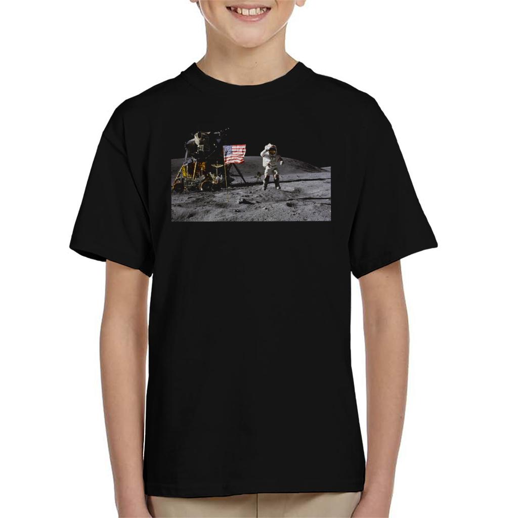 NASA John Young Moon Landing Salute Kids T-Shirt-ALL + EVERY