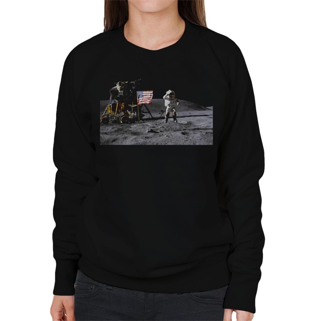 NASA John Young Moon Landing Salute Women's Sweatshirt-ALL + EVERY