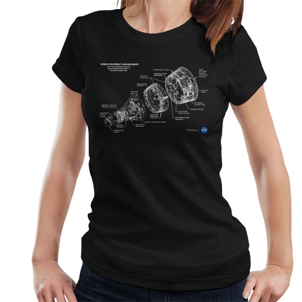 NASA Gemini Spacecraft Schematic Women's T-Shirt-ALL + EVERY