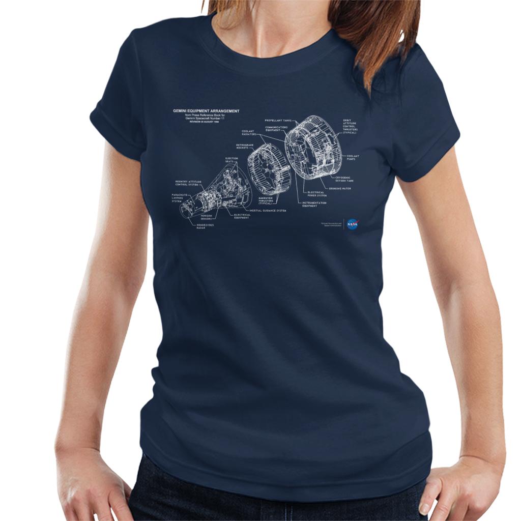 NASA Gemini Spacecraft Schematic Women's T-Shirt-ALL + EVERY