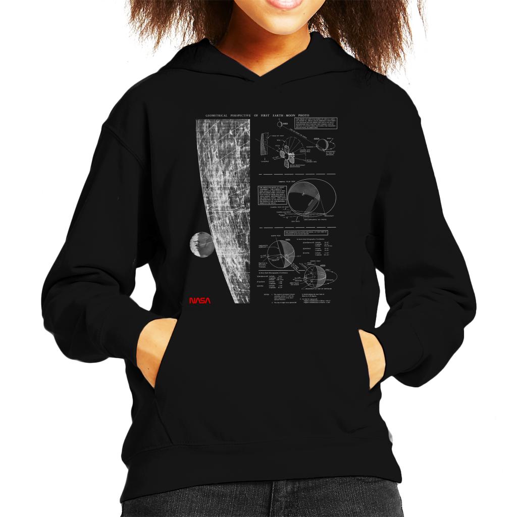 NASA Geometric Lunar Perspective Of Earth Kids Hooded Sweatshirt-ALL + EVERY