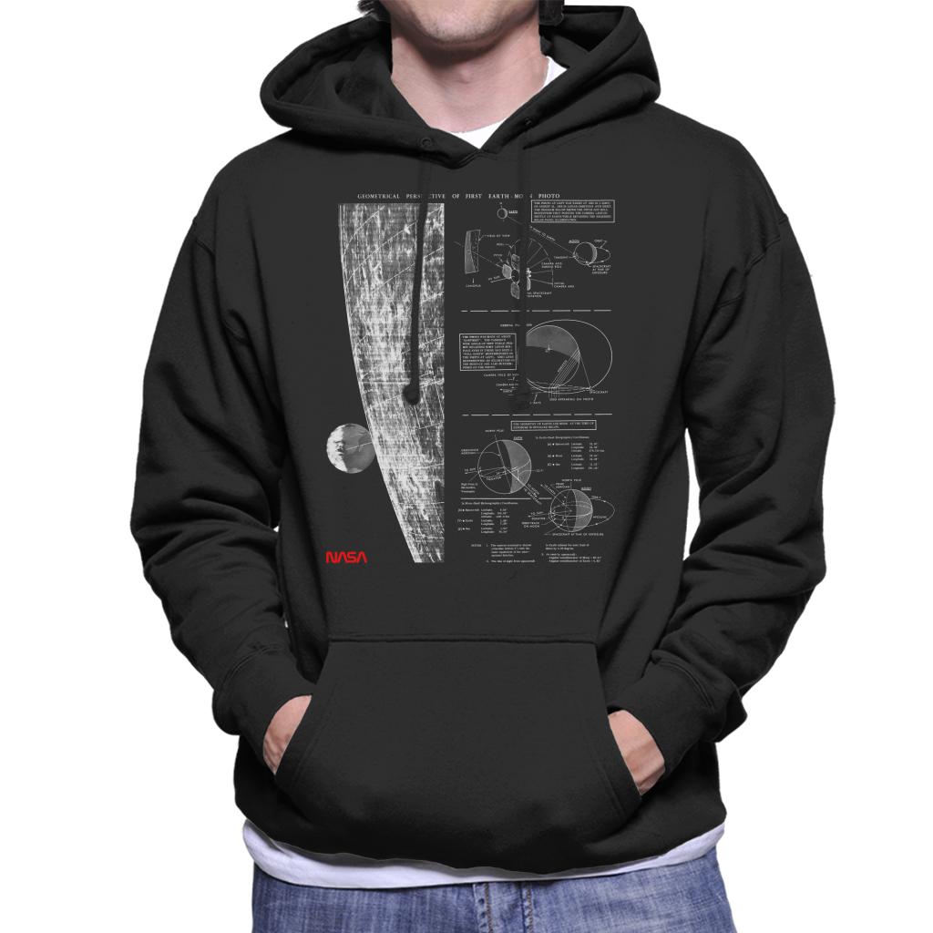 NASA Geometric Lunar Perspective Of Earth Men's Hooded Sweatshirt-ALL + EVERY