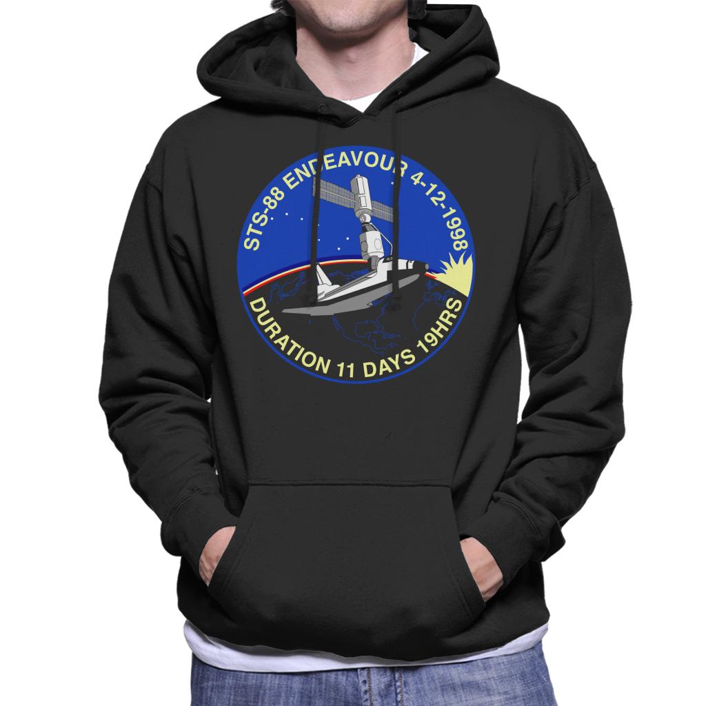 NASA STS 88 Endeavour Badge Men's Hooded Sweatshirt-ALL + EVERY