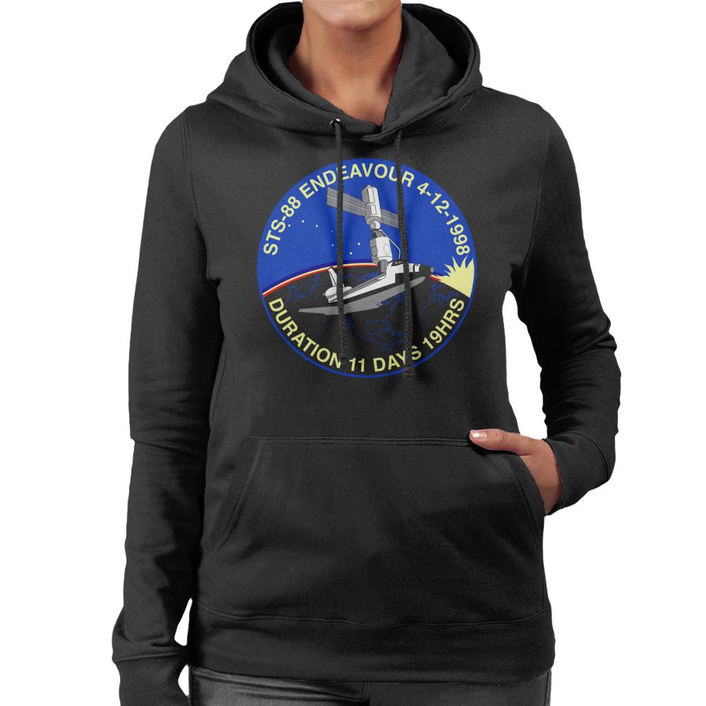 NASA STS 88 Endeavour Badge Women's Hooded Sweatshirt-ALL + EVERY