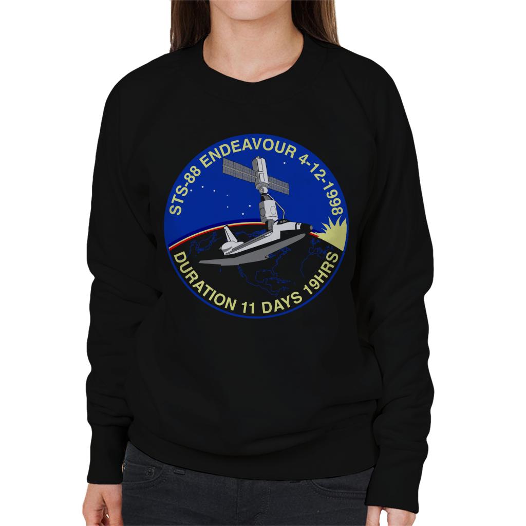 NASA STS 88 Endeavour Badge Women's Sweatshirt-ALL + EVERY